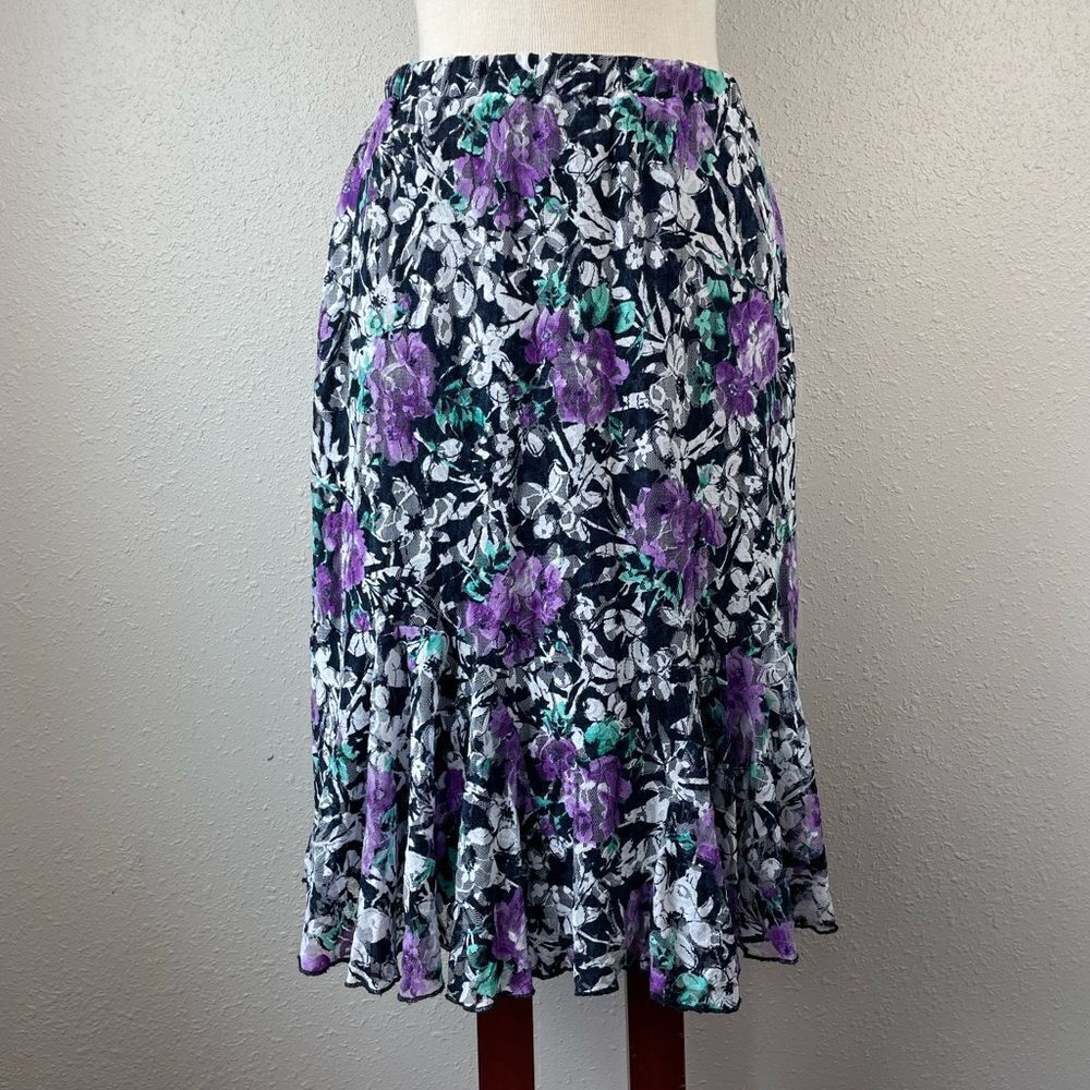 Christopher & Banks Floral Skirt Size S EUC